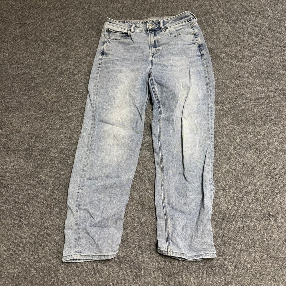 American Eagle Jeans Womens Size 4 Short Blue Light Wash Straight Leg Stretch